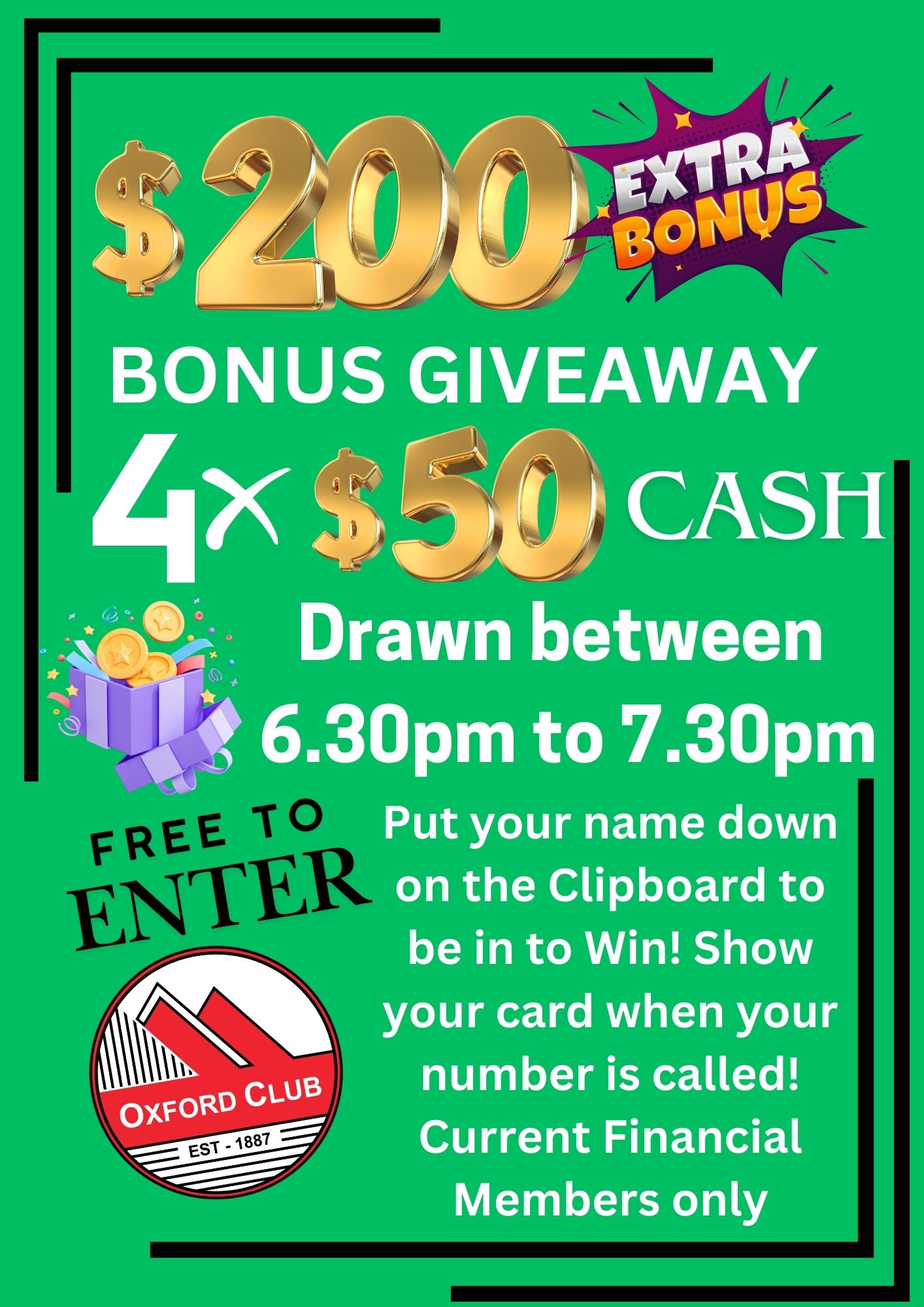 Bonus Cash Draws