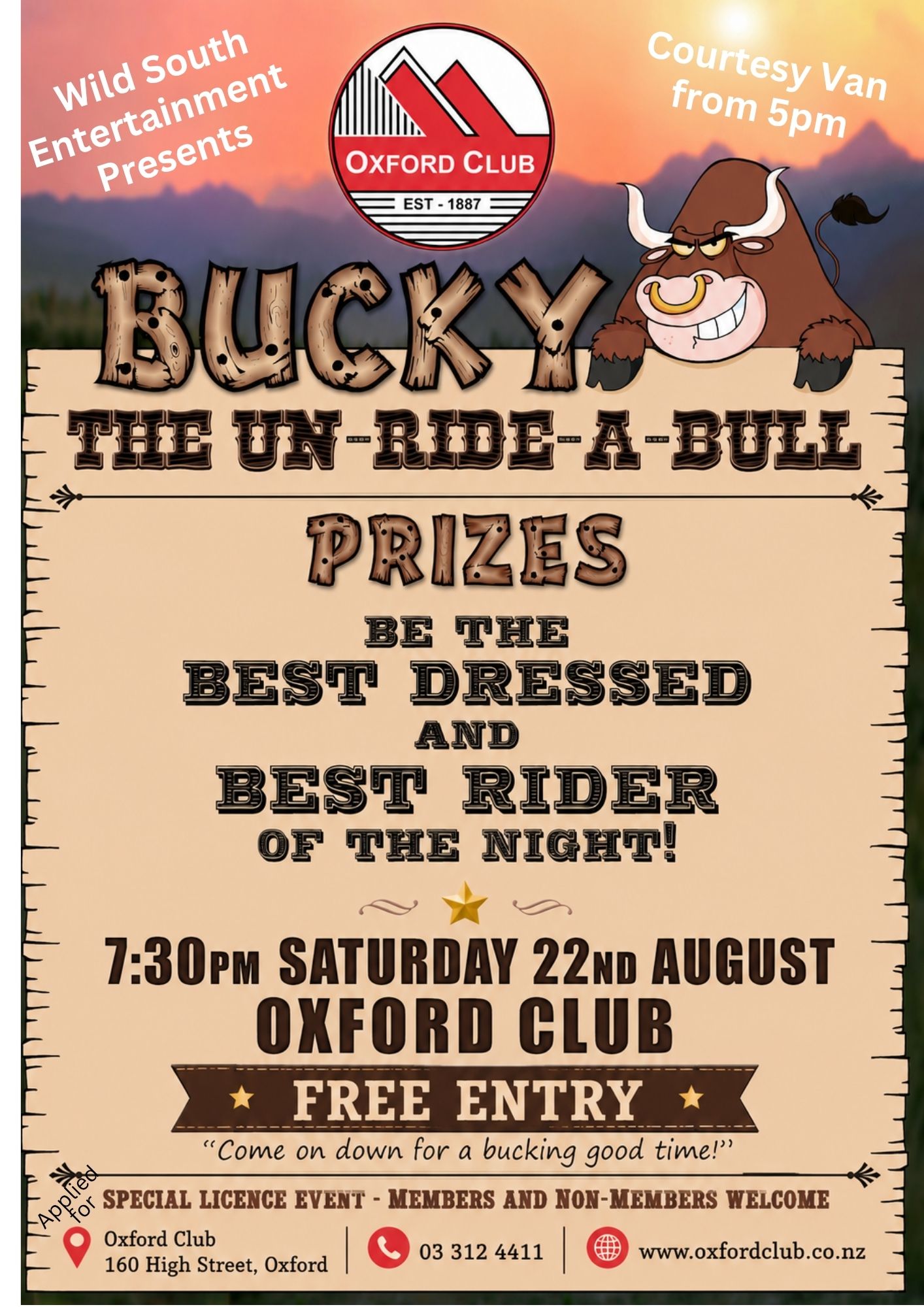Bucky the Bull Sat 22nd Aug 26