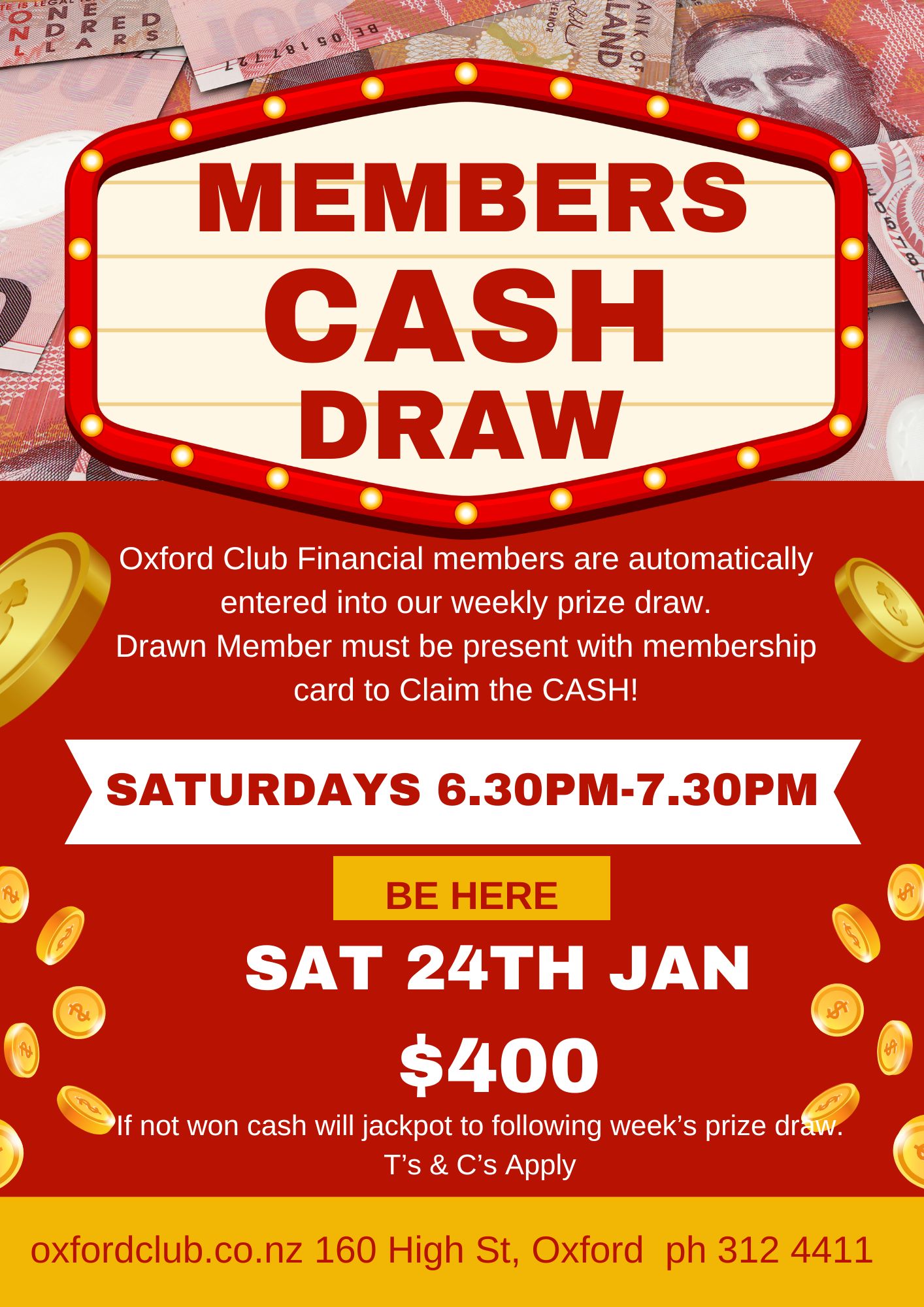 Cash draw 24th Jan