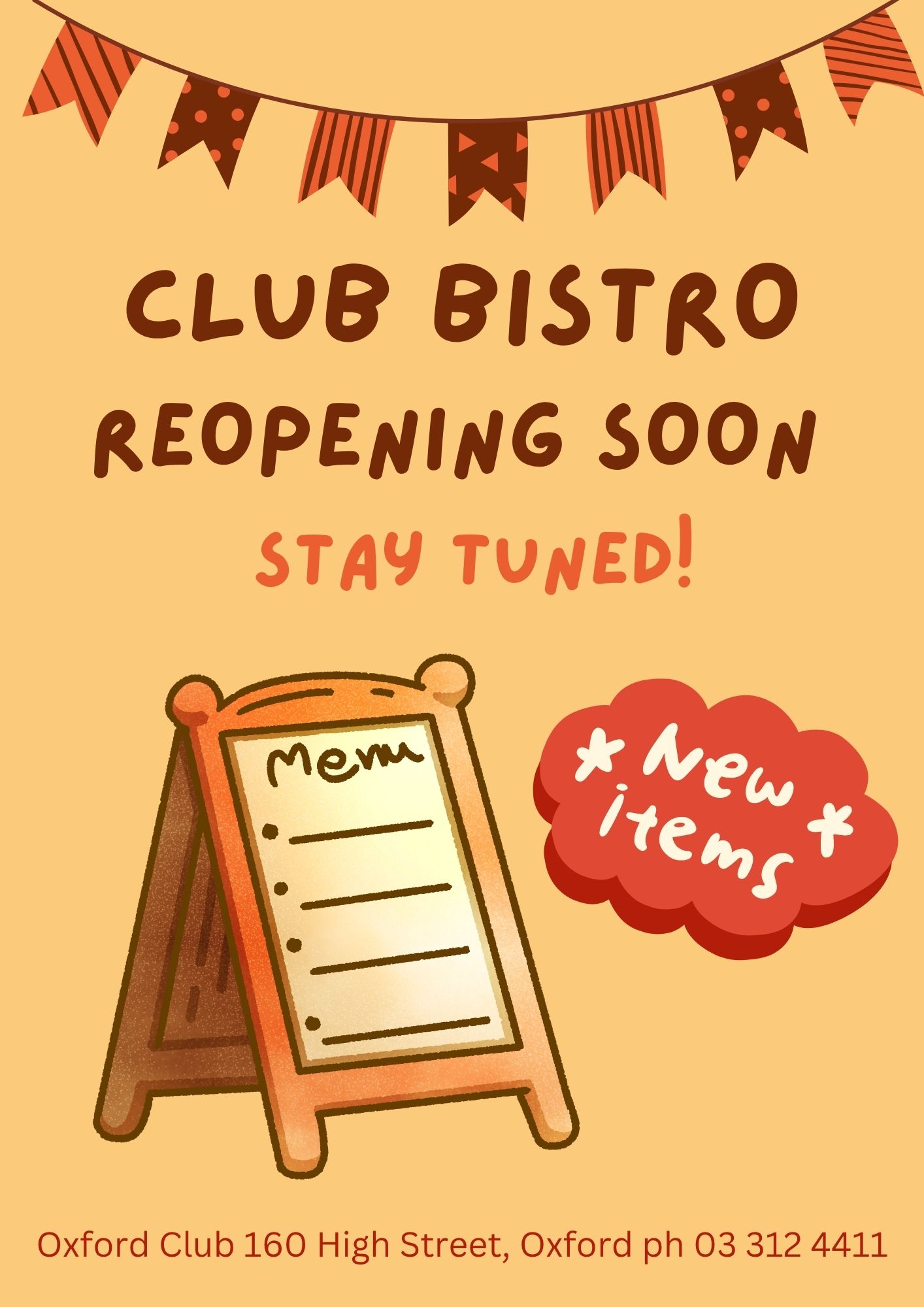 Club Bistro reopening soon