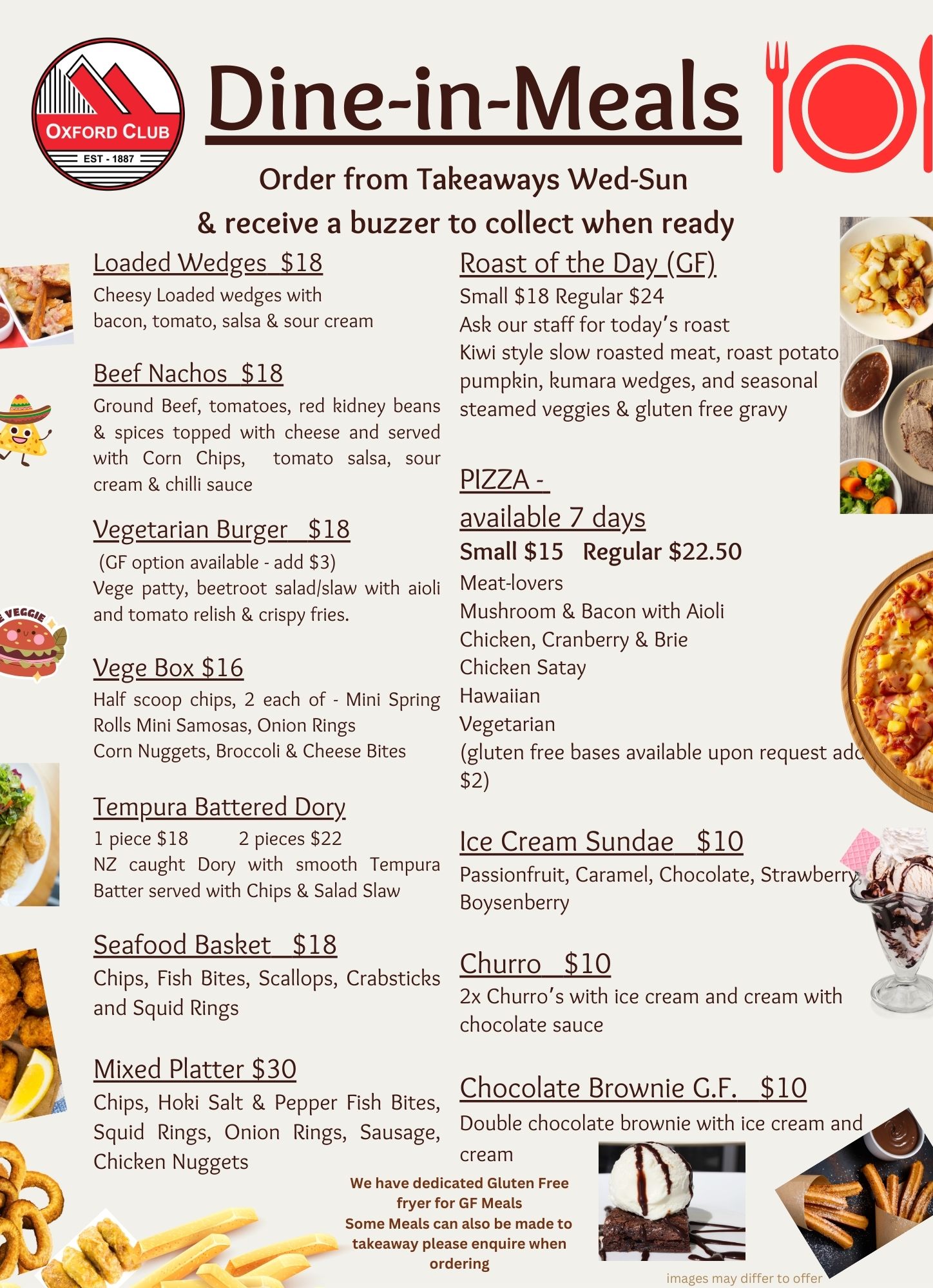 Dine in Menu Feb 2025