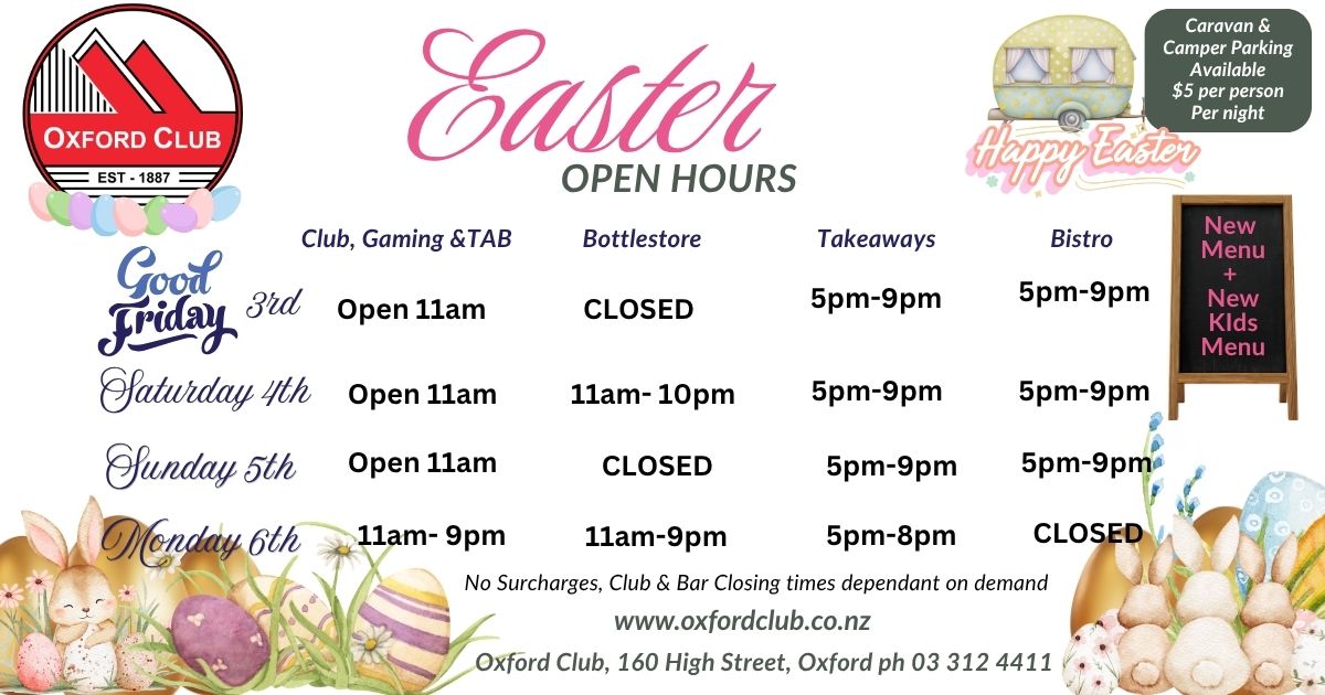 Easter Open Hours 2026