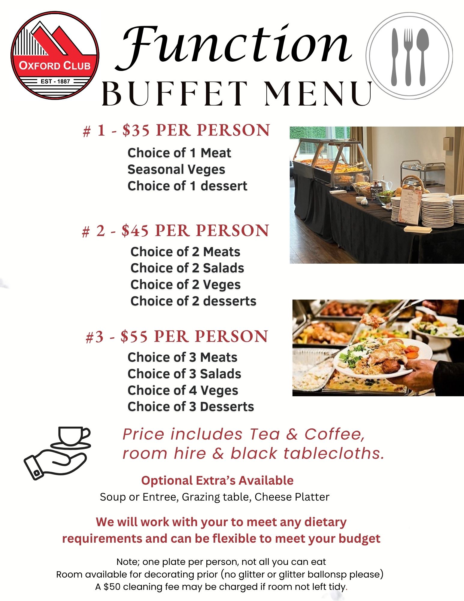 Function Buffet Menu Options July 26