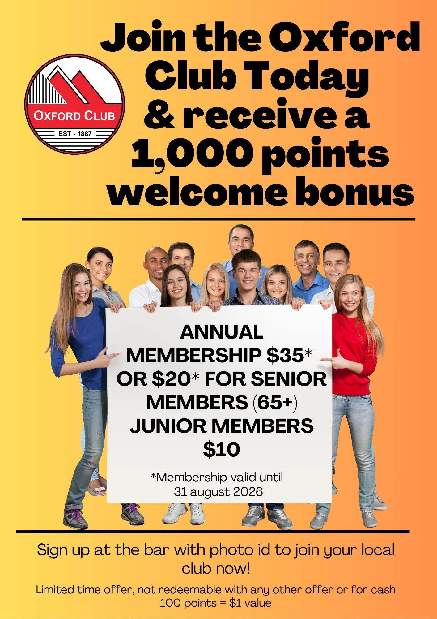 Join Our Club Today and get 1000 points 1