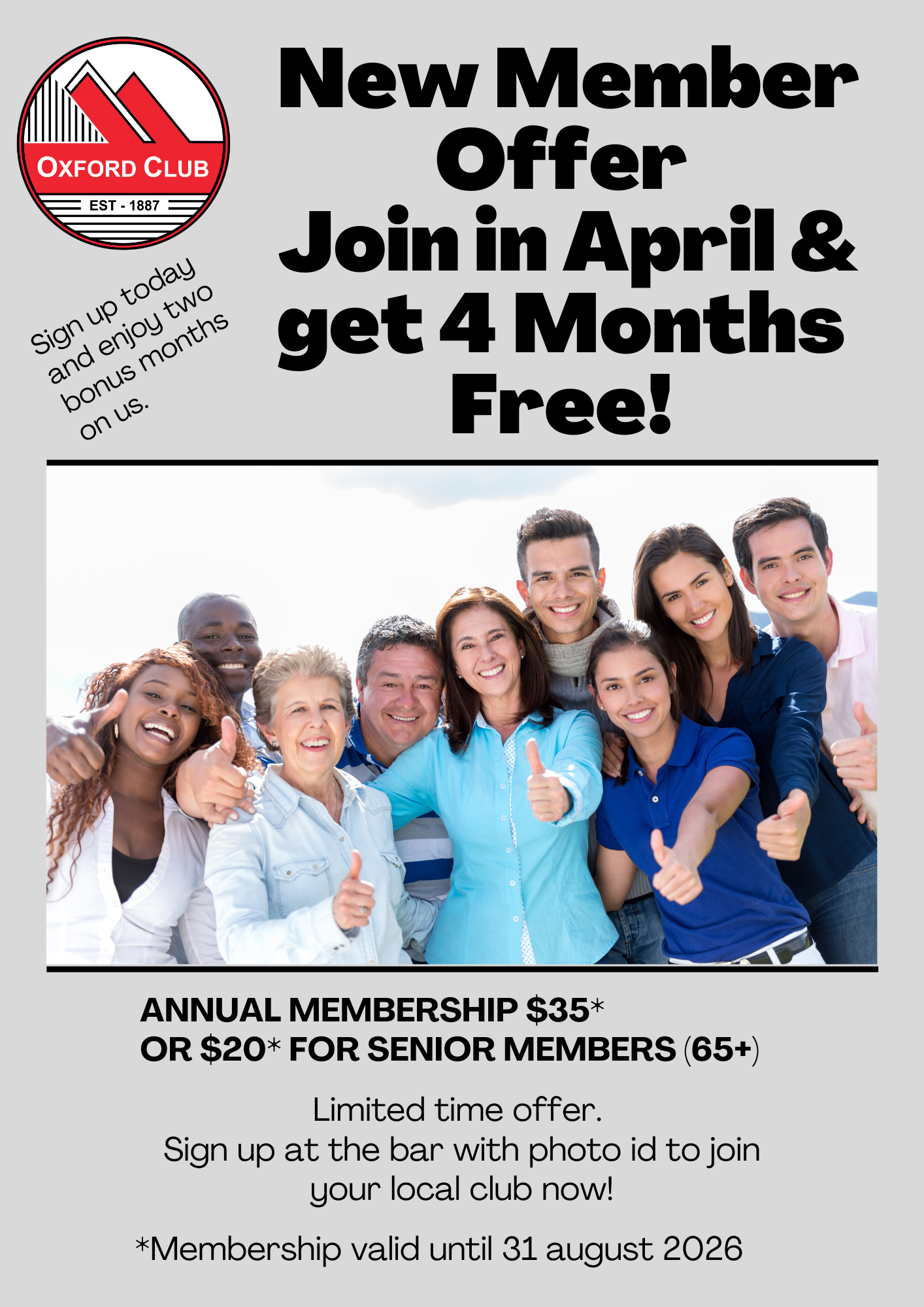 Join Our Club Today and get 3 months FREE