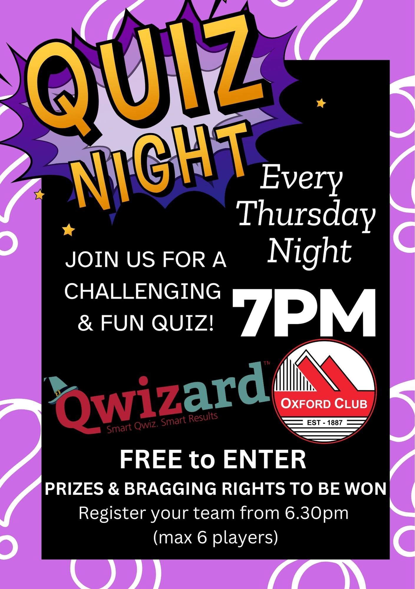 Quiz Night Flyer May 25