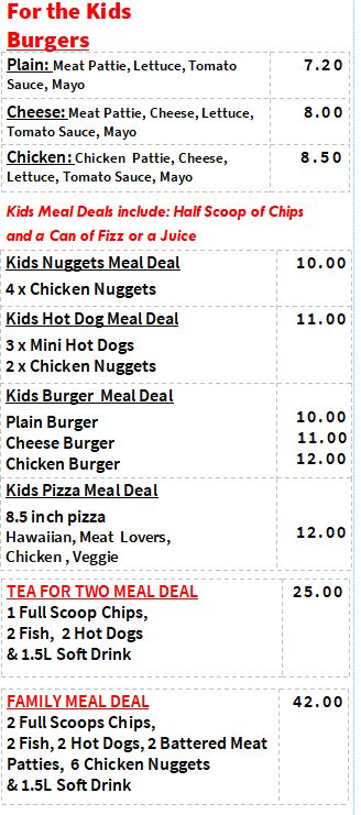 Takeaways menu 2 