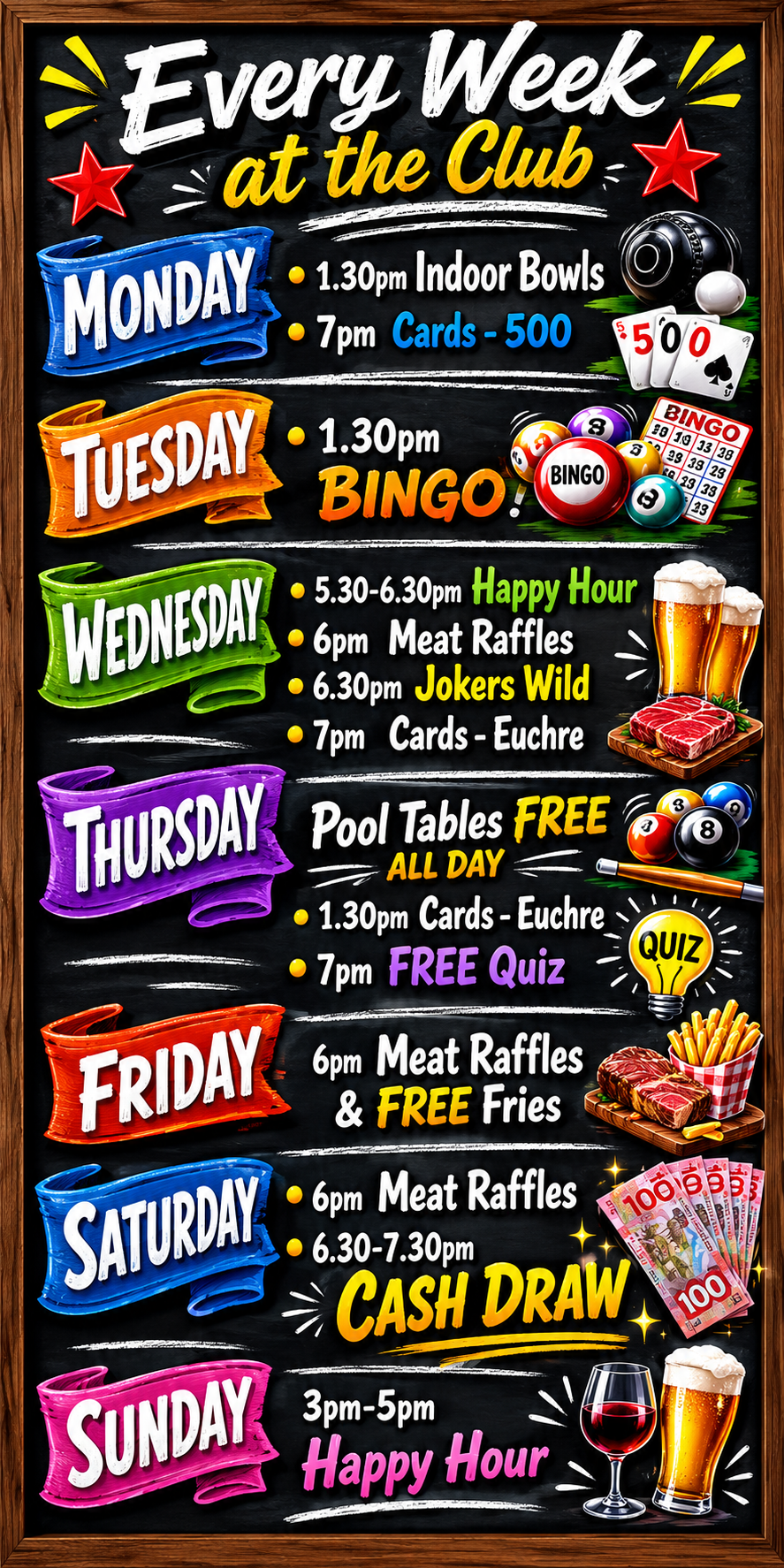 every week at the club
